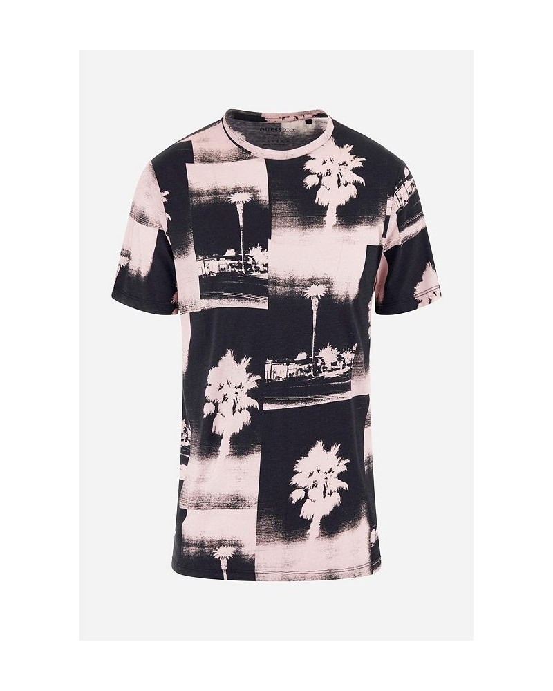 Men's Basic Los Angeles Palms Tree Short Sleeve T-shirt Lagoon Fog $25.92 T-Shirts