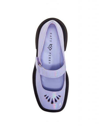 Women's The Geli Combat Mary Jane Stay-Put Lug Sole Loafer Purple $54.74 Shoes