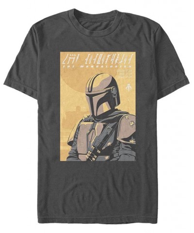 Star Wars Men's Mandalorian Artsy Poster T-shirt Gray $17.15 T-Shirts