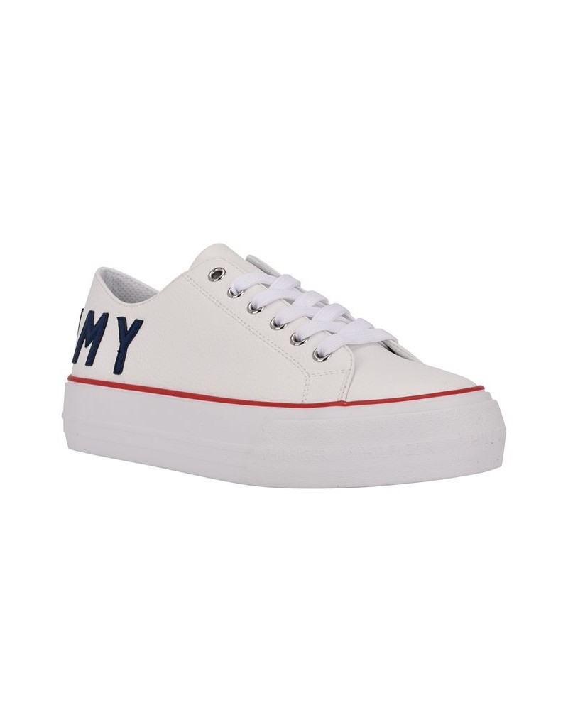 Women's Helien Casual Lace-Up Sneakers White $39.10 Shoes