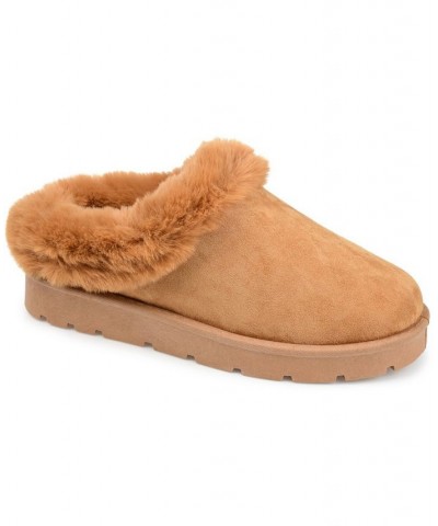 Women's Faux Fur Trim Whisp Slipper Tan/Beige $34.40 Shoes