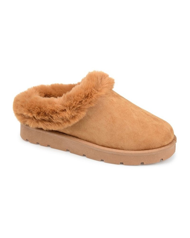 Women's Faux Fur Trim Whisp Slipper Tan/Beige $34.40 Shoes