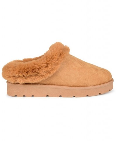 Women's Faux Fur Trim Whisp Slipper Tan/Beige $34.40 Shoes