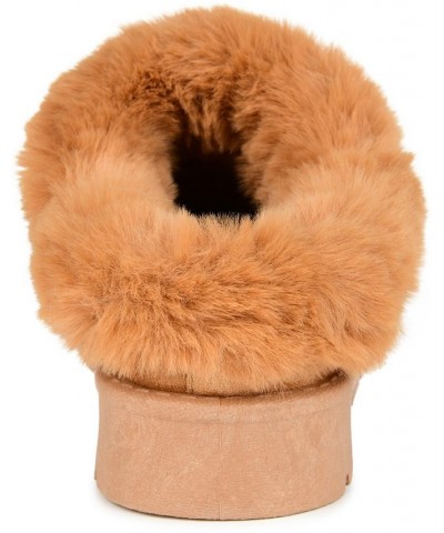 Women's Faux Fur Trim Whisp Slipper Tan/Beige $34.40 Shoes