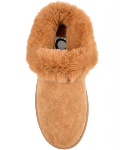 Women's Faux Fur Trim Whisp Slipper Tan/Beige $34.40 Shoes