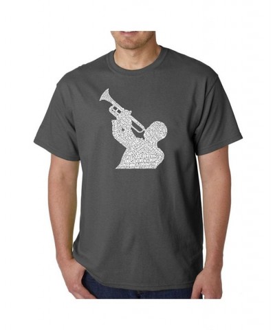 Mens Word Art T-Shirt - All Time Jazz Songs Gray $15.40 T-Shirts