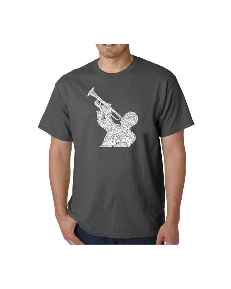 Mens Word Art T-Shirt - All Time Jazz Songs Gray $15.40 T-Shirts