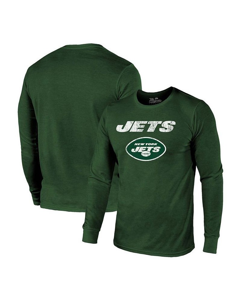 New York Jets Lockup Tri-Blend Long Sleeve T-shirt - Green $26.40 T-Shirts