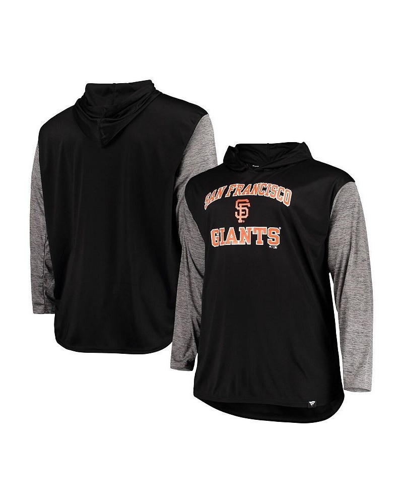 Men's Black, Heathered Black San Francisco Giants Big and Tall Wordmark Club Pullover Hoodie $39.77 Sweatshirt