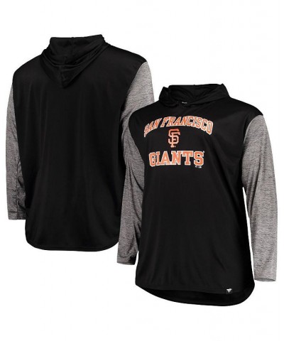 Men's Black, Heathered Black San Francisco Giants Big and Tall Wordmark Club Pullover Hoodie $39.77 Sweatshirt