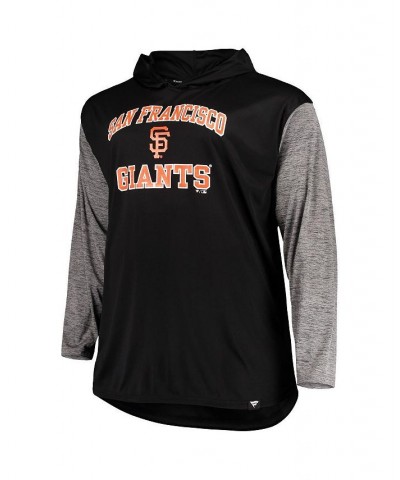 Men's Black, Heathered Black San Francisco Giants Big and Tall Wordmark Club Pullover Hoodie $39.77 Sweatshirt