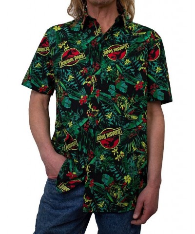 Men's Tropical Raptor Short Sleeves Pattern Woven Shirt Multi $31.19 Shirts