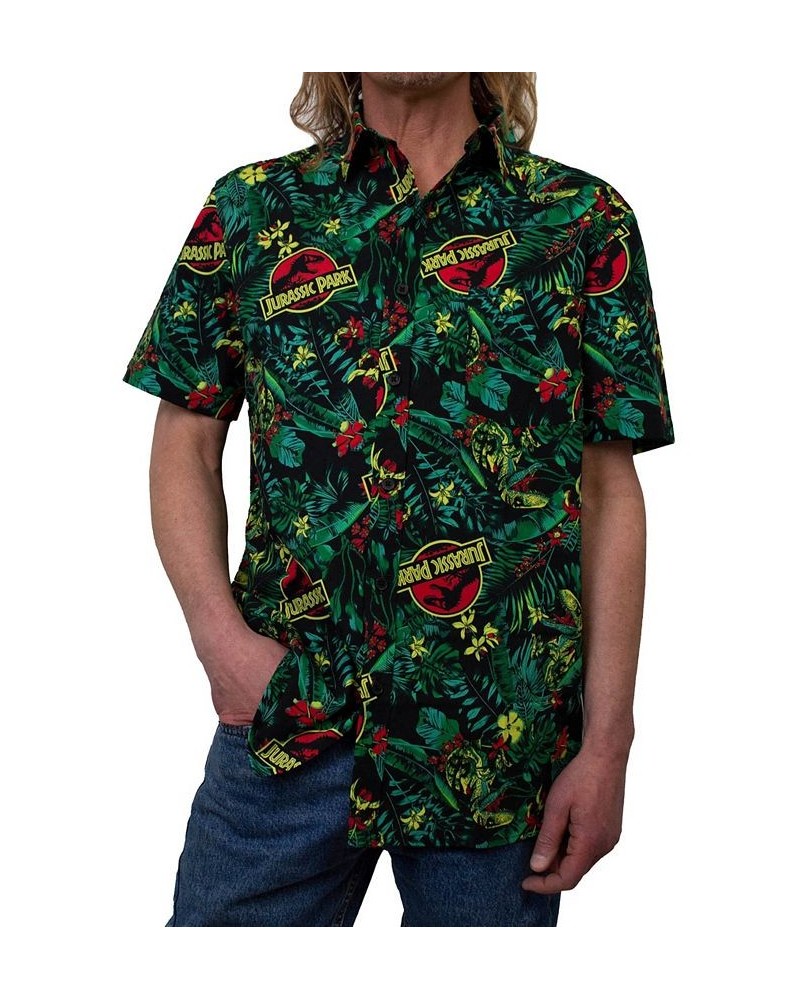 Men's Tropical Raptor Short Sleeves Pattern Woven Shirt Multi $31.19 Shirts