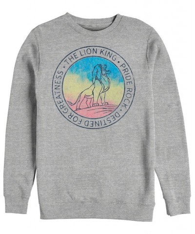 Disney Men's Lion King Pride Rock Simba Gradient, Crewneck Fleece Gray $30.24 Sweatshirt