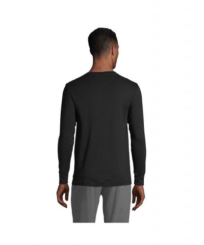 Men's Knit Rib Pajama Henley Black $35.37 Pajama