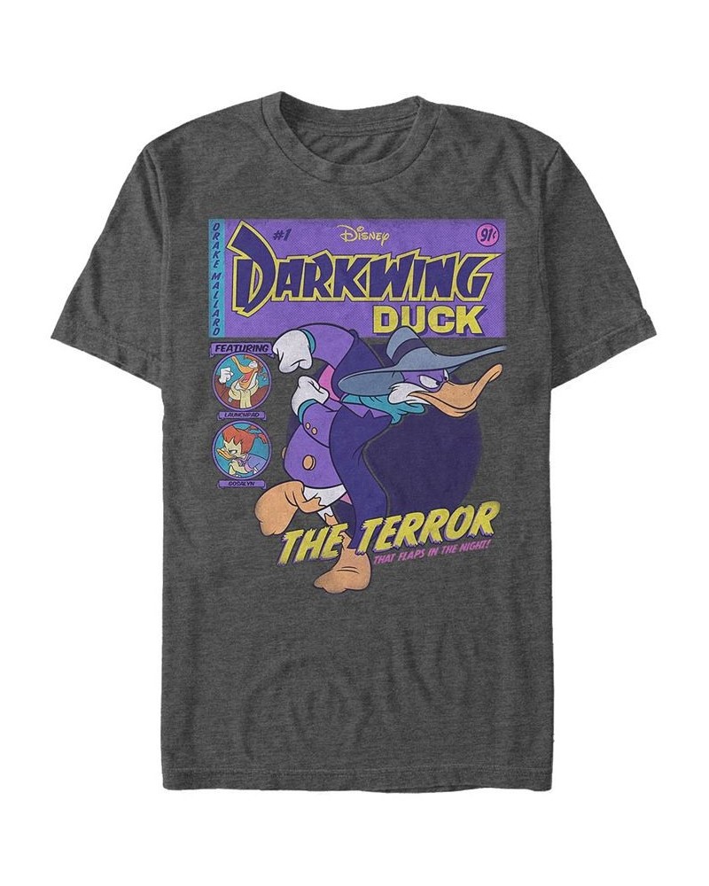 Men's Darkwing Comic Short Sleeve T-Shirt Gray $19.59 T-Shirts