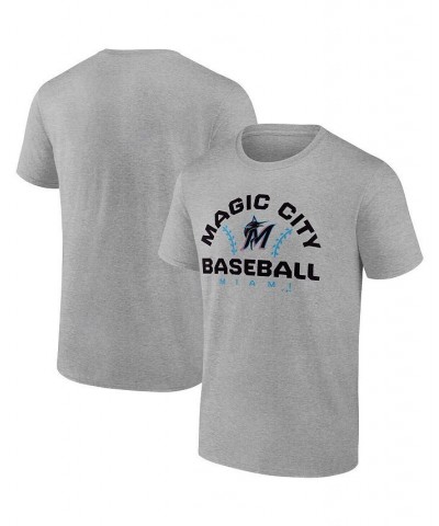 Men's Branded Heather Gray Miami Marlins Iconic Go For Two T-shirt $21.99 T-Shirts