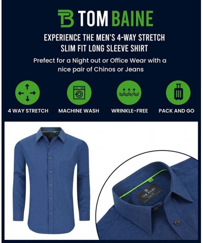 Men's Slim Fit Performance Long Sleeve Solid Button Down Dress Shirt PD02 $26.54 Dress Shirts