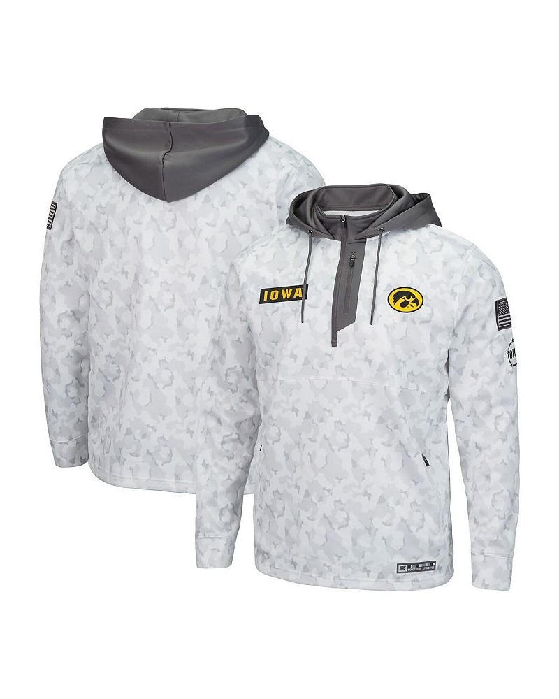 Men's Arctic Camo Iowa Hawkeyes OHT Military-Inspired Appreciation Quarter-Zip Hoodie $37.40 Sweatshirt