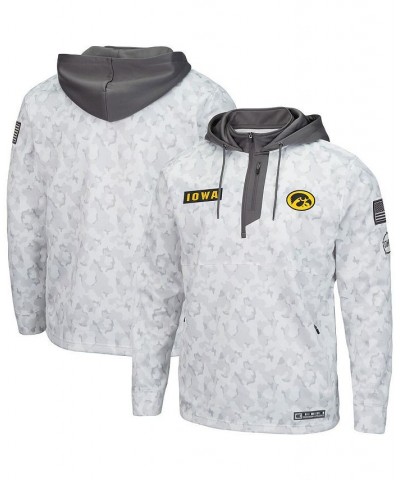 Men's Arctic Camo Iowa Hawkeyes OHT Military-Inspired Appreciation Quarter-Zip Hoodie $37.40 Sweatshirt