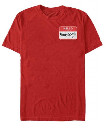 Star Trek Men's Original Series Hello Reshirt Name Tag Short Sleeve T-Shirt Red $14.70 T-Shirts