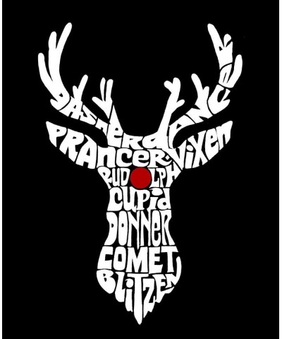 Men's Santa's Reindeer Word Art Short Sleeve T-shirt Black $16.80 T-Shirts