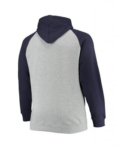 Men's Branded Heathered Gray, Navy Cleveland Indians Big and Tall Raglan Pullover Hoodie $36.39 Sweatshirt