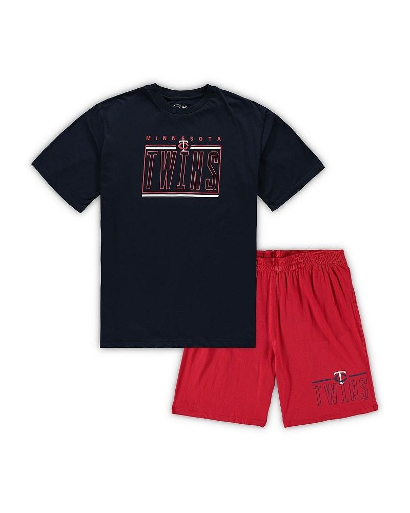 Men's Navy, Red Minnesota Twins Big and Tall T-Shirt and Shorts Sleep Set $43.19 Pajama