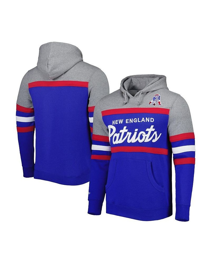 Men's Royal, Heathered Gray New England Patriots Head Coach Pullover Hoodie $48.00 Sweatshirt