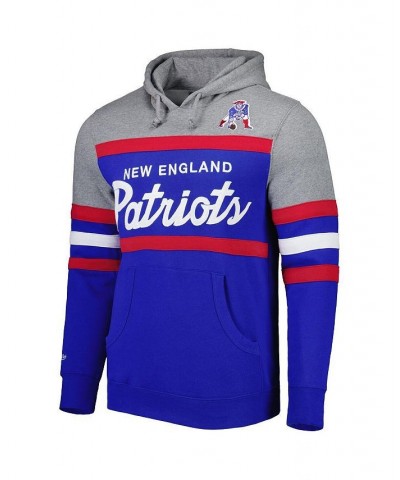 Men's Royal, Heathered Gray New England Patriots Head Coach Pullover Hoodie $48.00 Sweatshirt