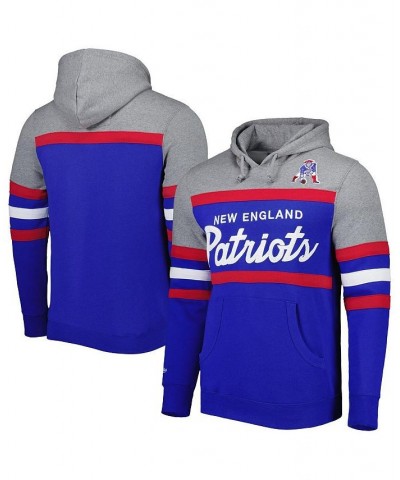 Men's Royal, Heathered Gray New England Patriots Head Coach Pullover Hoodie $48.00 Sweatshirt