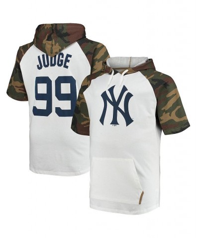 Men's Aaron Judge White and Camo New York Yankees Player Big and Tall Raglan Hoodie T-shirt $32.50 T-Shirts