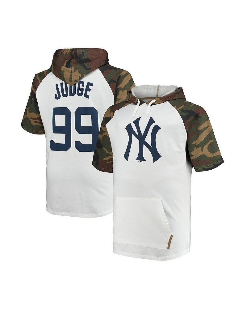 Men's Aaron Judge White and Camo New York Yankees Player Big and Tall Raglan Hoodie T-shirt $32.50 T-Shirts