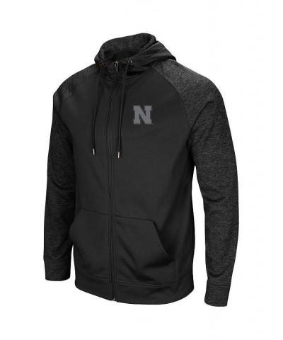 Men's Black Nebraska Huskers Blackout 3.0 Tonal Raglan Full-Zip Hoodie $33.00 Sweatshirt