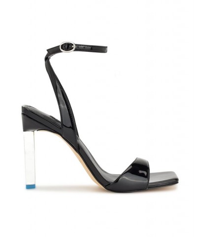 Women's Maris Square Toe Heeled Dress Sandals Black $50.14 Shoes