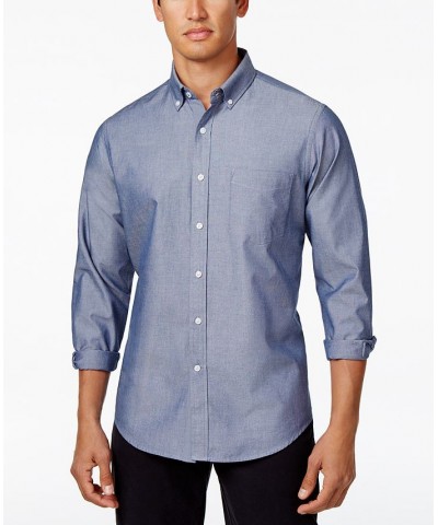 Men's Solid Stretch Oxford Cotton Shirt PD02 $16.32 Shirts