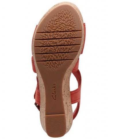 Women's Rose Way Crisscross Cork-Wedge Sandals Red $52.32 Shoes