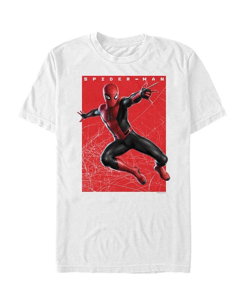 Marvel Men's Spider-Man Far From Home Web Swinging Spider Poster, Short Sleeve T-shirt White $18.54 T-Shirts