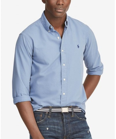 Men's Garment-Dyed Oxford Shirt Bastille Blue $63.45 Shirts