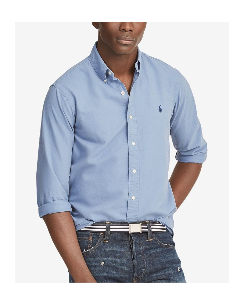 Men's Garment-Dyed Oxford Shirt Bastille Blue $63.45 Shirts