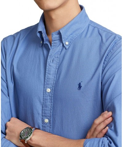 Men's Garment-Dyed Oxford Shirt Bastille Blue $63.45 Shirts