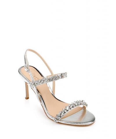 Women's Donna Evening Sandals Silver $51.60 Shoes