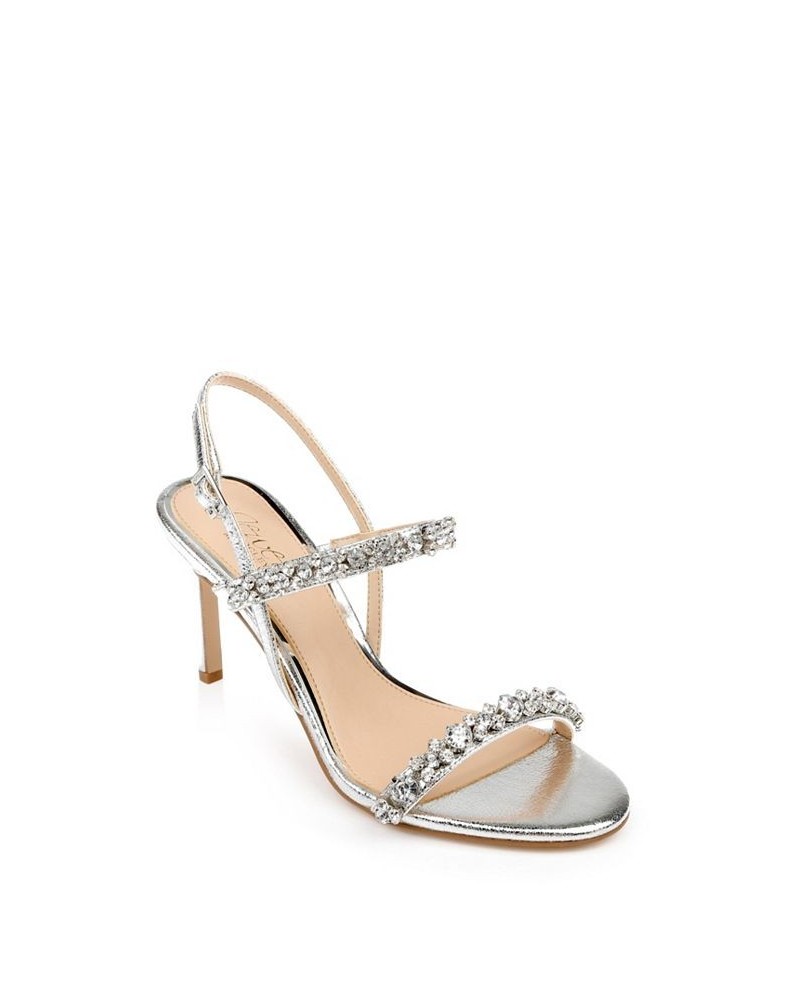 Women's Donna Evening Sandals Silver $51.60 Shoes