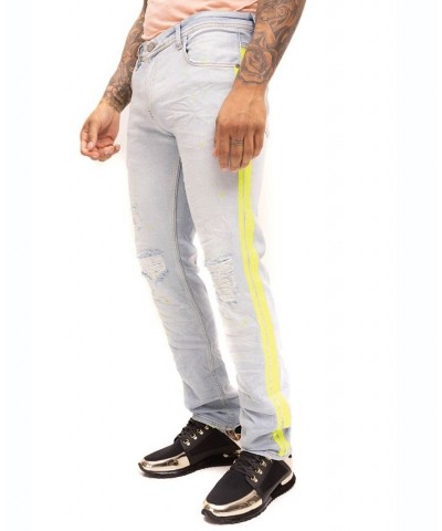 Men's Modern Splattered Stripe Jeans $69.65 Jeans