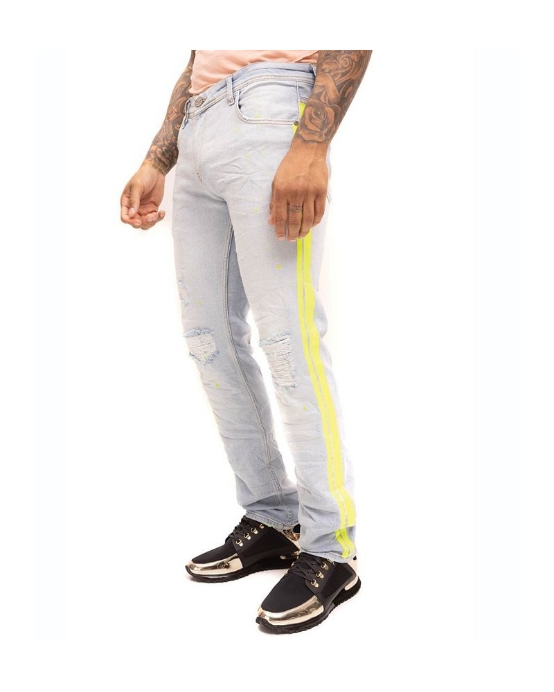 Men's Modern Splattered Stripe Jeans $69.65 Jeans