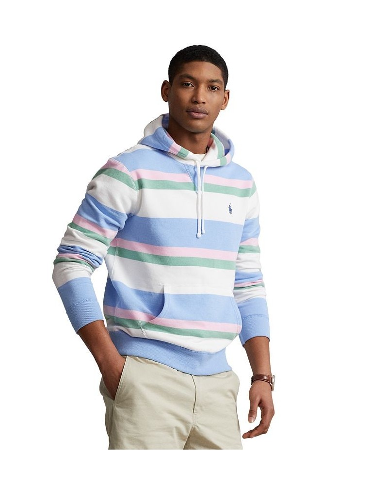 Men's RL Striped Fleece Hoodie Blue $85.44 Sweatshirt