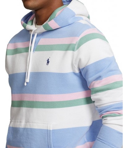 Men's RL Striped Fleece Hoodie Blue $85.44 Sweatshirt