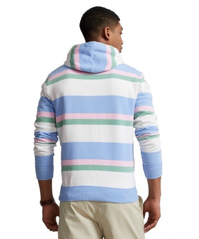 Men's RL Striped Fleece Hoodie Blue $85.44 Sweatshirt