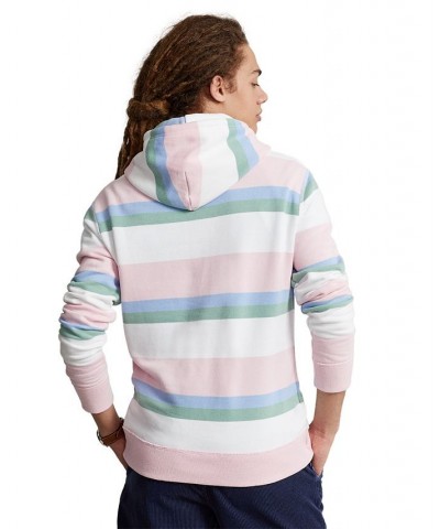 Men's RL Striped Fleece Hoodie Blue $85.44 Sweatshirt