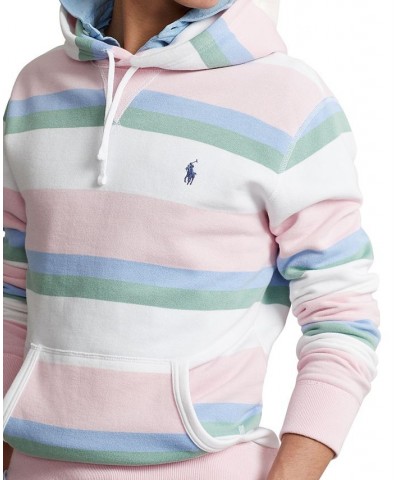 Men's RL Striped Fleece Hoodie Blue $85.44 Sweatshirt